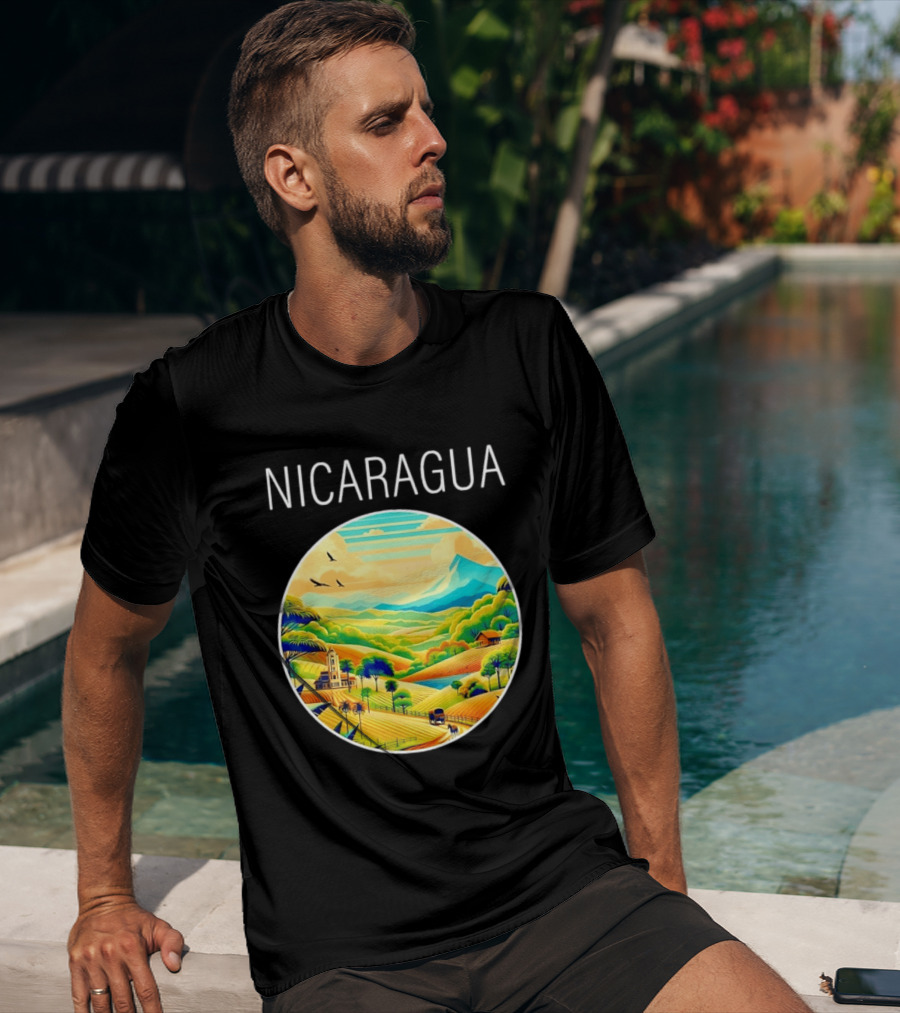 Nicaragua Scenic Landscape Central America Vibrant Mountain View T-Shirt