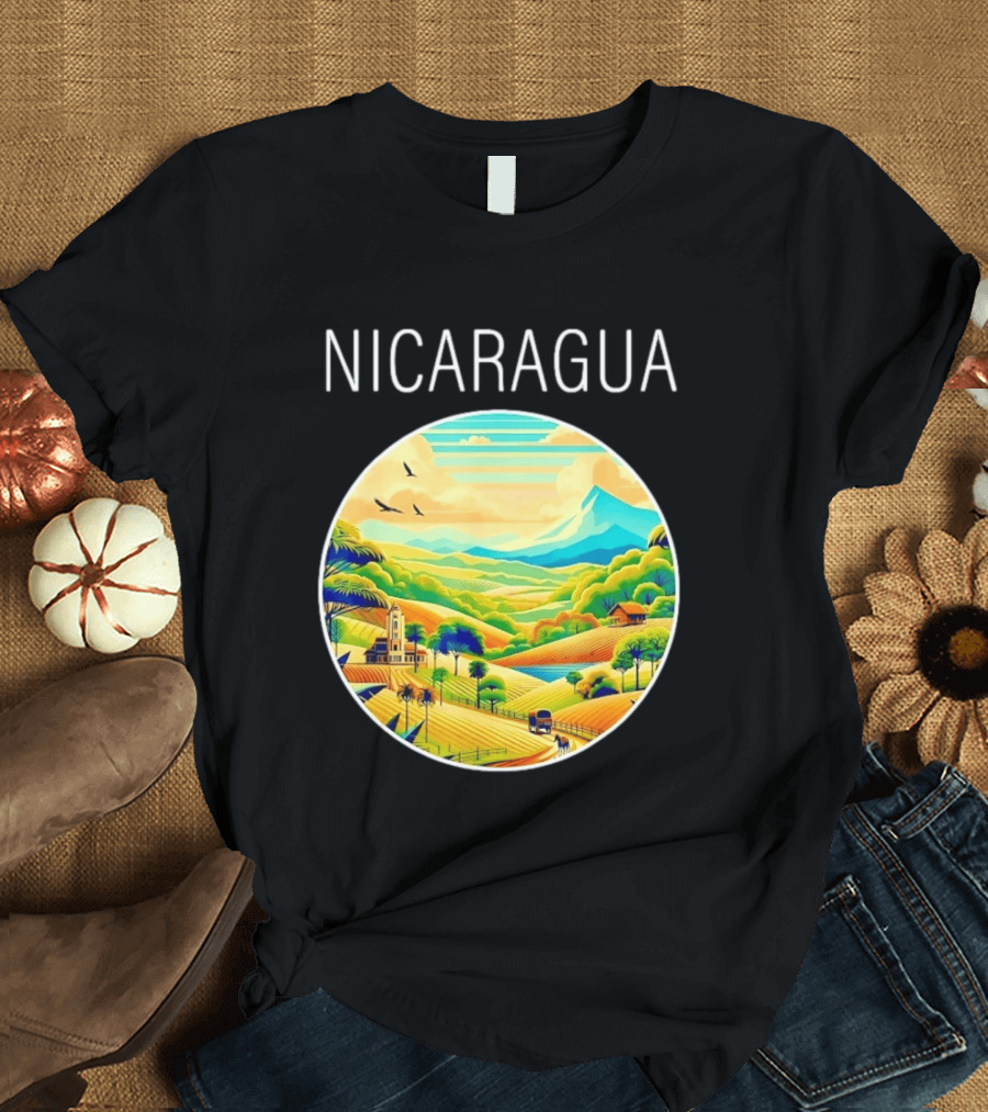 Nicaragua Scenic Landscape Central America Vibrant Mountain View T-Shirt