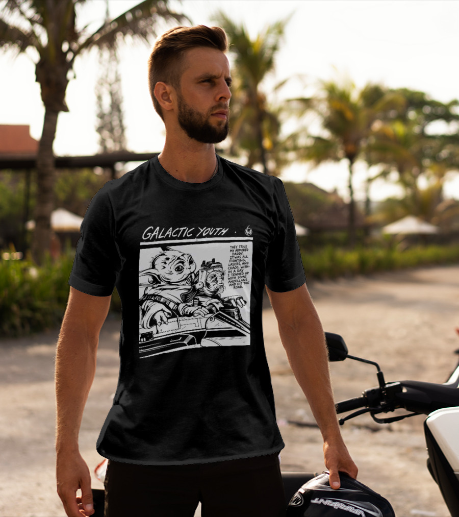 Grogu And Babu Frik Star Wars Galactic Youth They Stole My Armored Daddy T-Shirt
