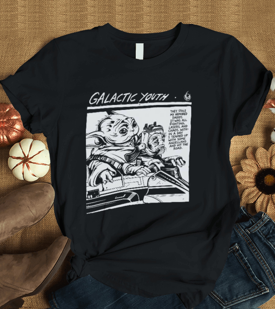 Grogu And Babu Frik Star Wars Galactic Youth They Stole My Armored Daddy T-Shirt