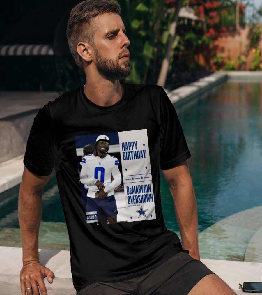 Happy Birthday DeMarvion Overshown 26 Years Old Dallas Cowboys Linebacker Celebration T-Shirt