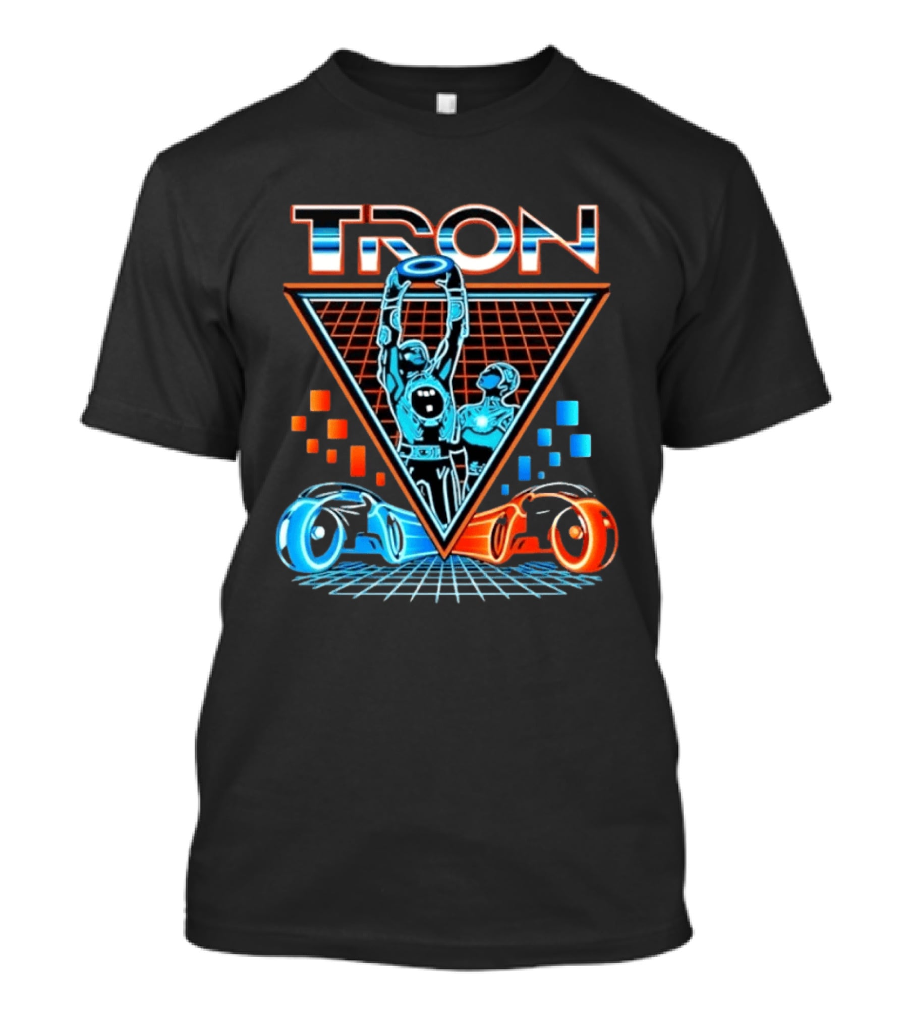 Tron Light Cycle Grid Sci Fi 80s Movie Characters And Iconic Vehicles T-Shirt