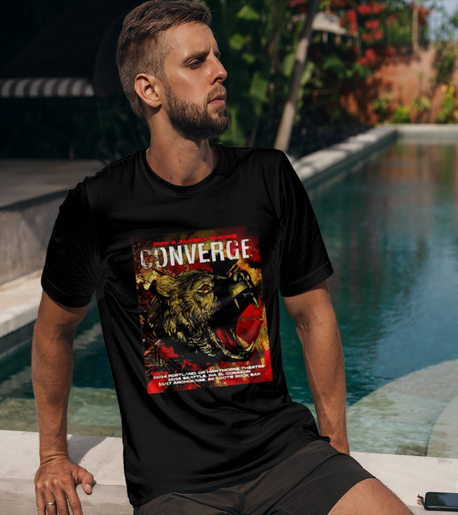 PNW Alaska Shows Converge Bear October Portland Seattle Anchorage Tour Dates T-Shirt