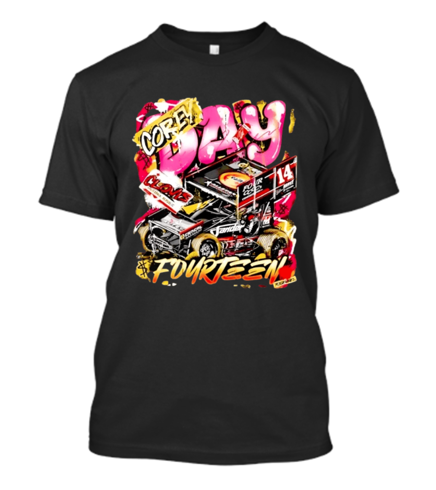 Corey Day Clovis Racing Sprint Car Number 14 Fourteen T-Shirt
