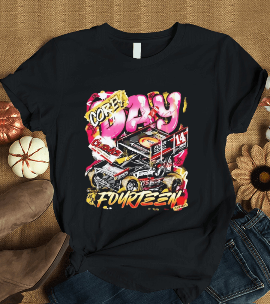 Corey Day Clovis Racing Sprint Car Number 14 Fourteen T-Shirt