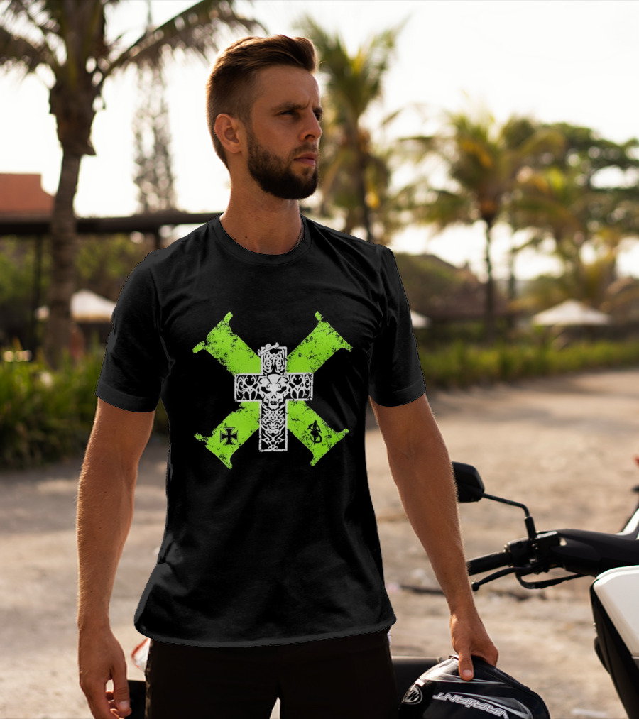 D Generation X Distressed Skull Cross DX WWE Wrestling T-Shirt