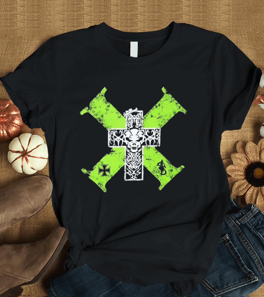 D Generation X Distressed Skull Cross DX WWE Wrestling T-Shirt