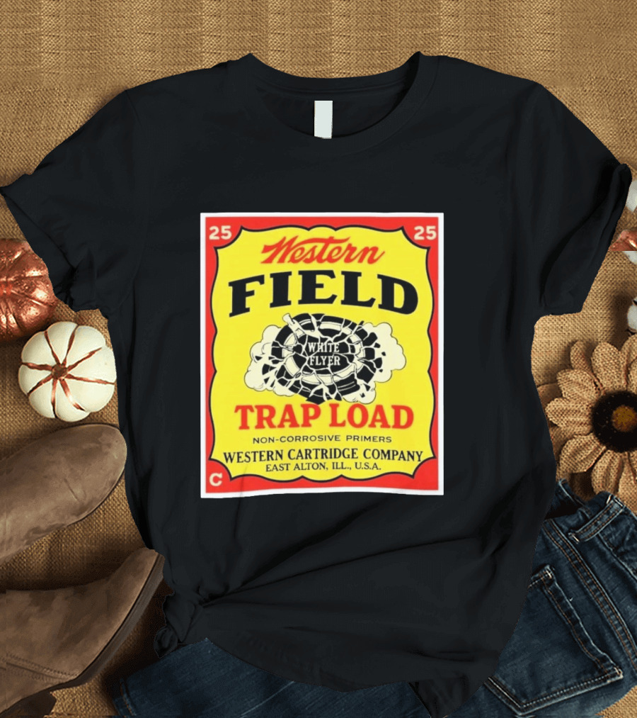 Western Field White Flyer Trap Load Western Cartridge Company East Alton USA T-Shirt