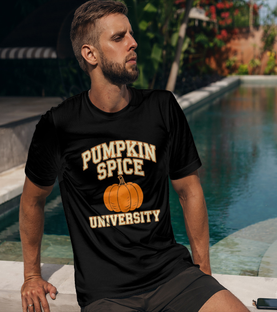 Pumpkin Spice University Distressed Fall T-Shirt
