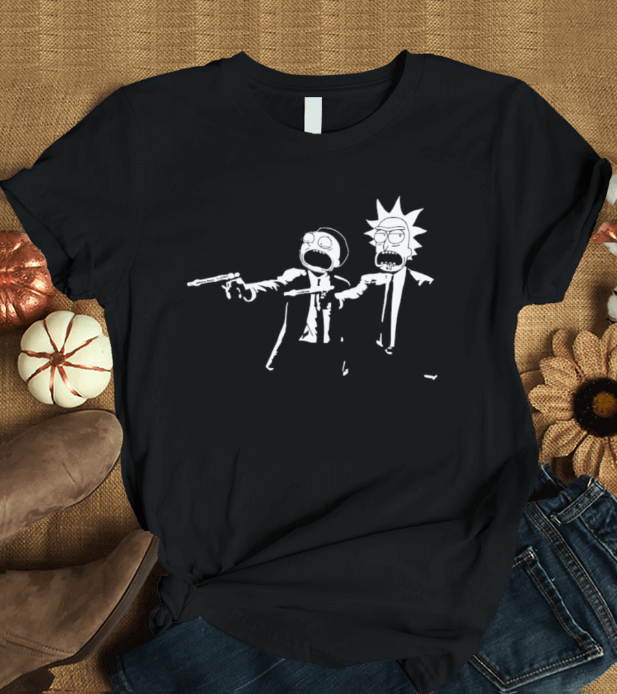 Rick And Morty Pulp Fiction Crossover Adult Swim T-Shirt