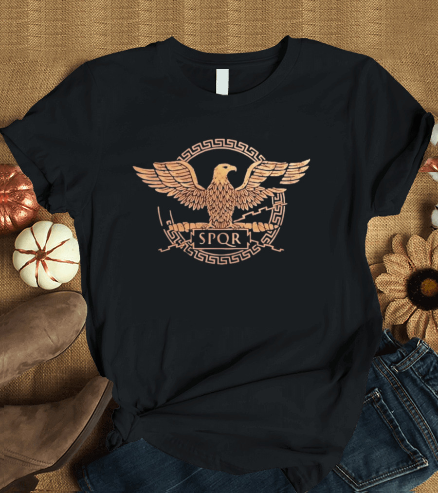 Ancient Rome SPQR Eagle Emblem Distressed T-Shirt
