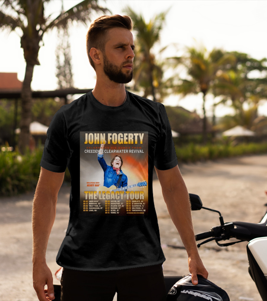 John Fogerty Celebrates His Songs From Creedence Clearwater Revival The Legacy Tour With Hearty Har Dates And Locations T-Shirt
