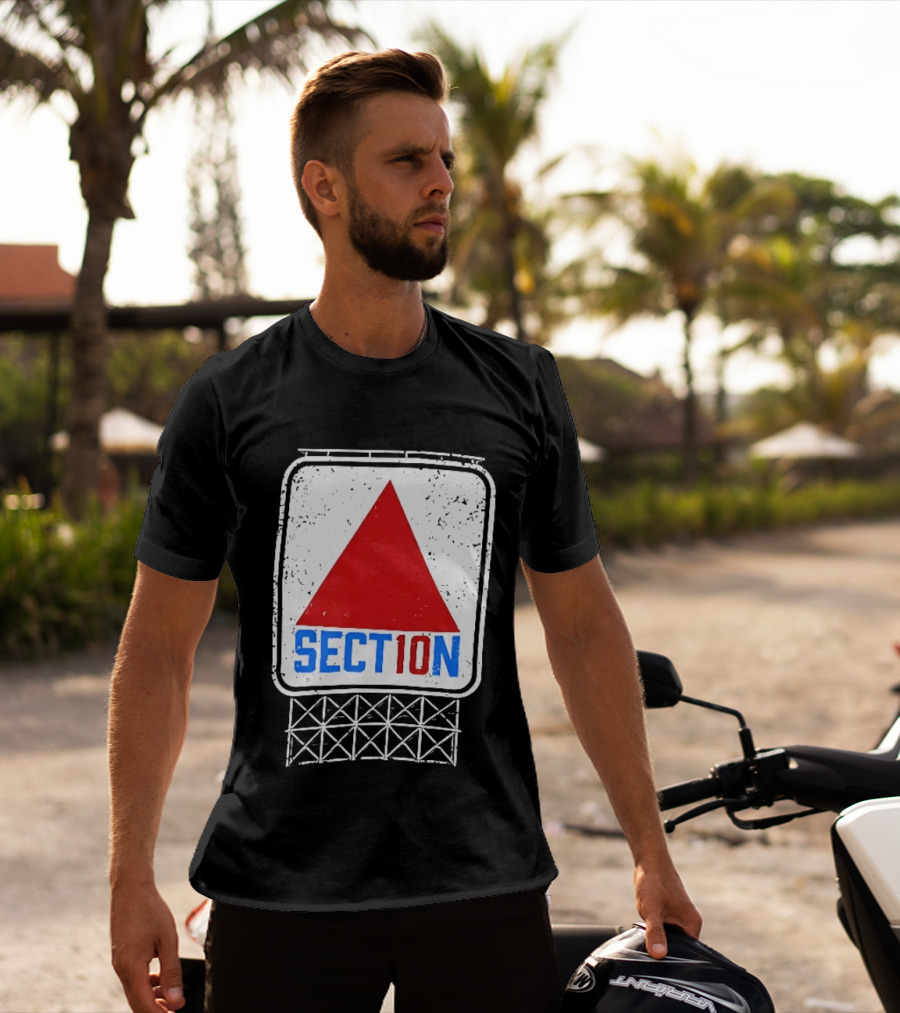 Section 10 Boston Red Sox Fenway Park Baseball Triangular Sign T-Shirt