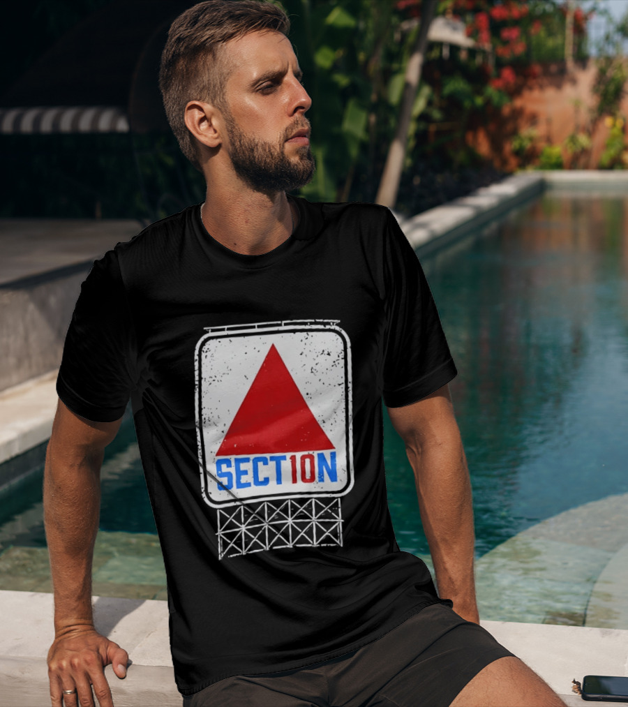 Section 10 Boston Red Sox Fenway Park Baseball Triangular Sign T-Shirt