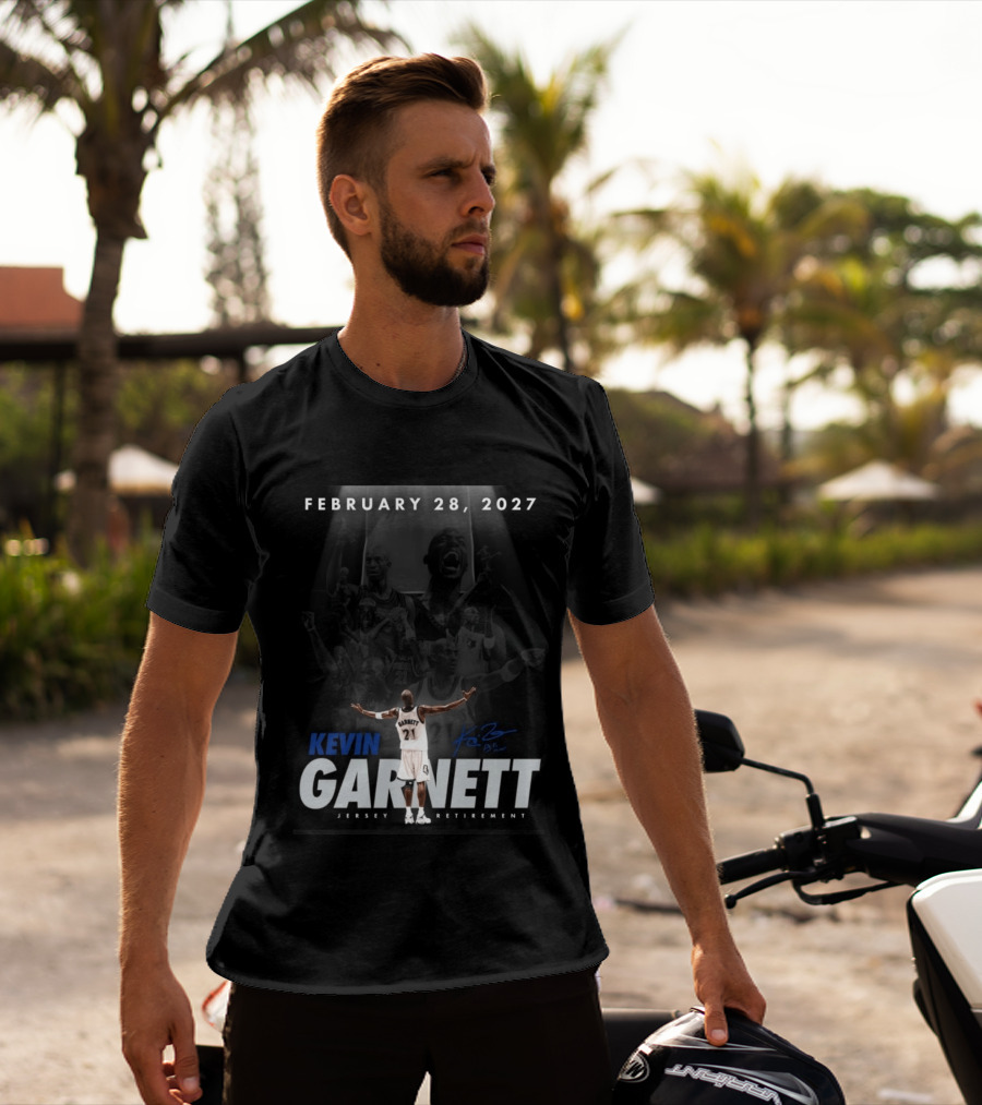Kevin Garnett February 28 2027 Jersey Retirement T-Shirt
