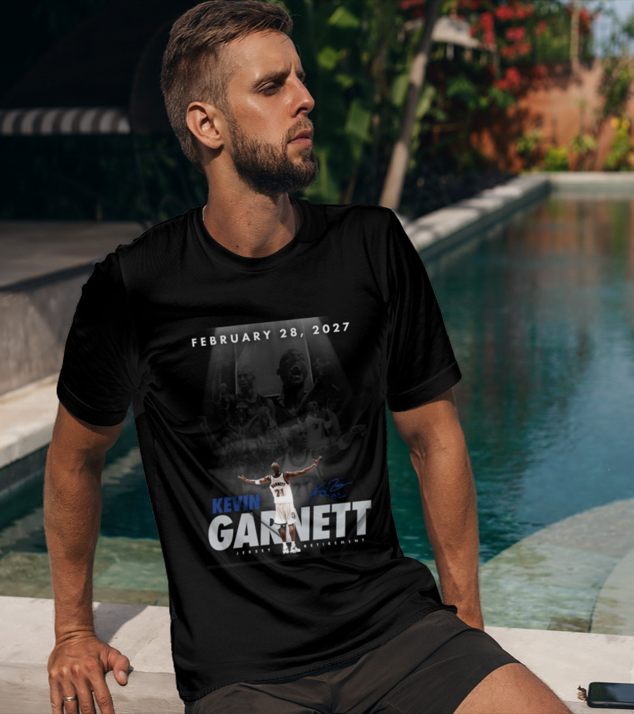 Kevin Garnett February 28 2027 Jersey Retirement T-Shirt