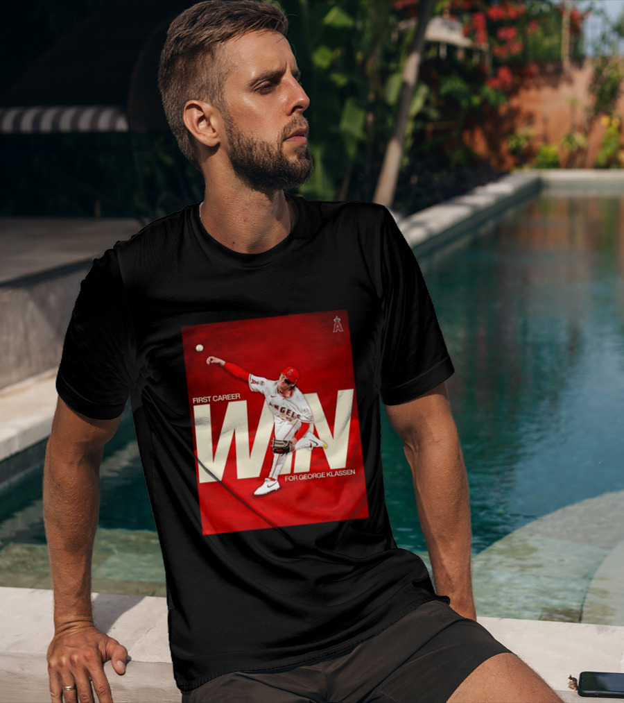 Los Angeles Angels First Career Win For George Klassen Baseball T-Shirt