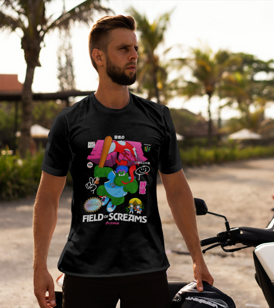Field Of Screams Baseball 2026 Nintenlou Seal Lounami 17 T-Shirt