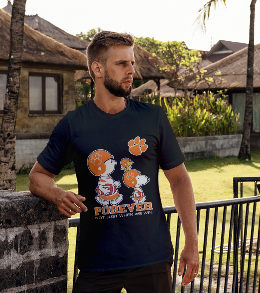 Snoopy Woodstock Charlie Brown Clemson Tigers Forever Not Just When We Win T-Shirt