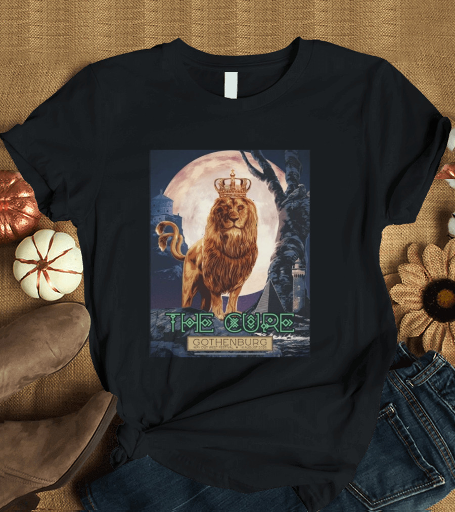 The Cure Gothenburg Way Out West Festival August 14 2026 Limited Edition Lion Crown Full Moon T-Shirt