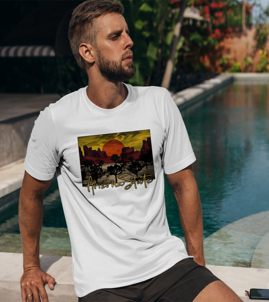 Arizona State Desert Sunset Landscape Scene T-Shirt