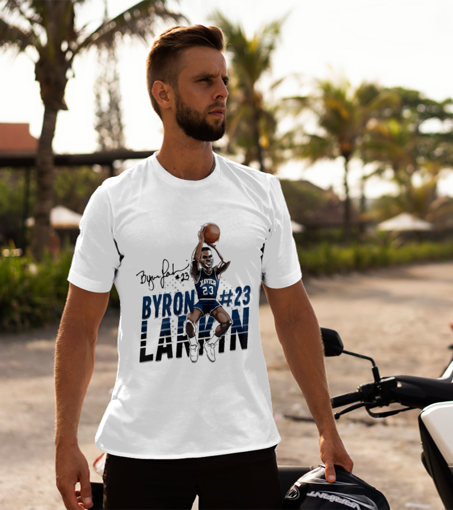 Byron Larkin #23 Xavier Basketball Hall Of Heroes T-Shirt