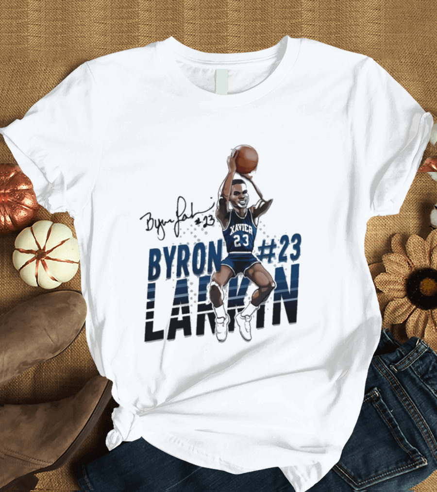Byron Larkin #23 Xavier Basketball Hall Of Heroes T-Shirt