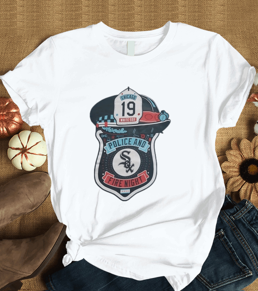 Chicago White Sox Police And Fire Night 19 Badge Hat Sox T-Shirt