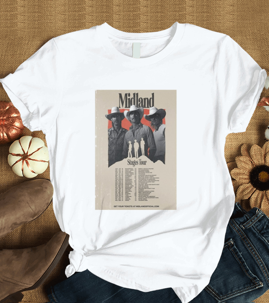 Midland Stages Tour 2026 Concert Dates And Locations T-Shirt