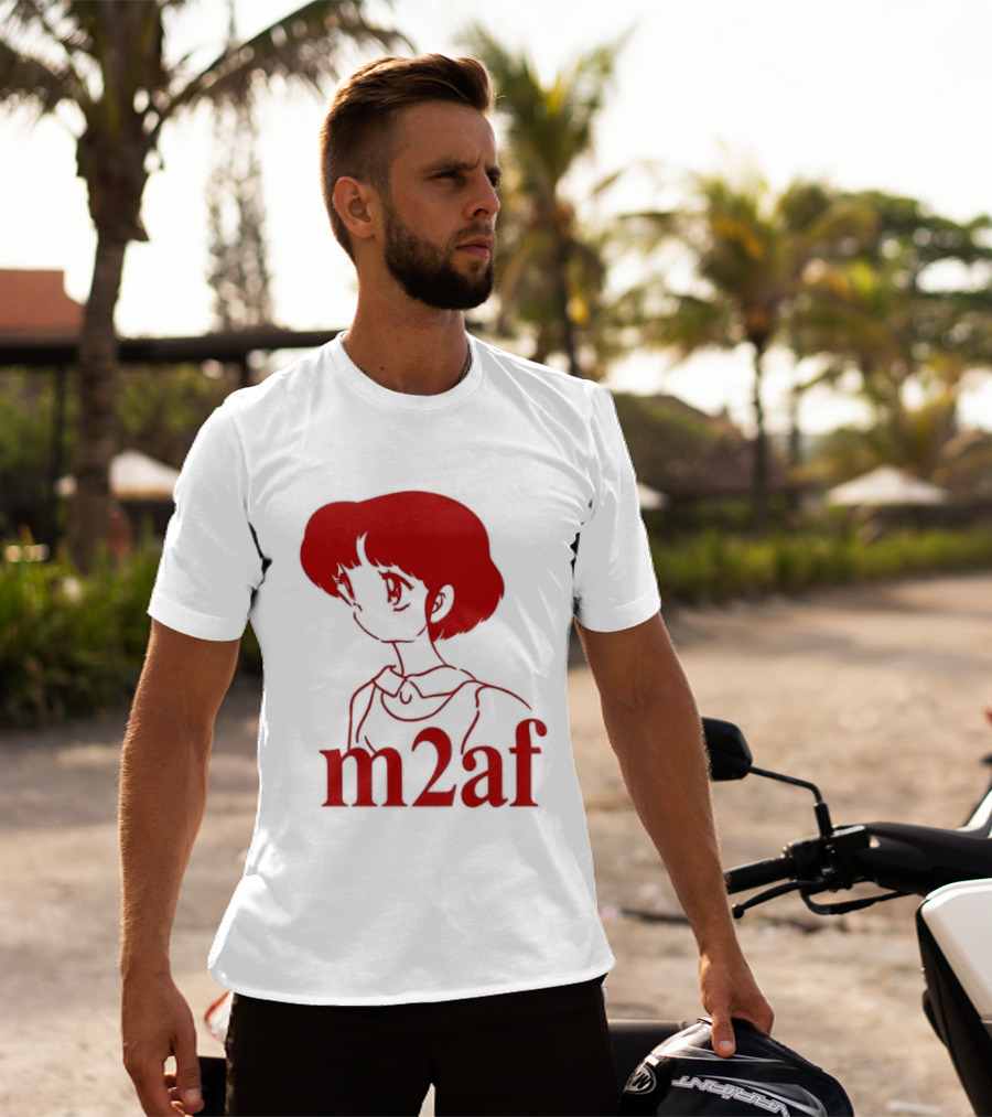 Nick M2af Ranma Anime Profile Red Sketch T-Shirt