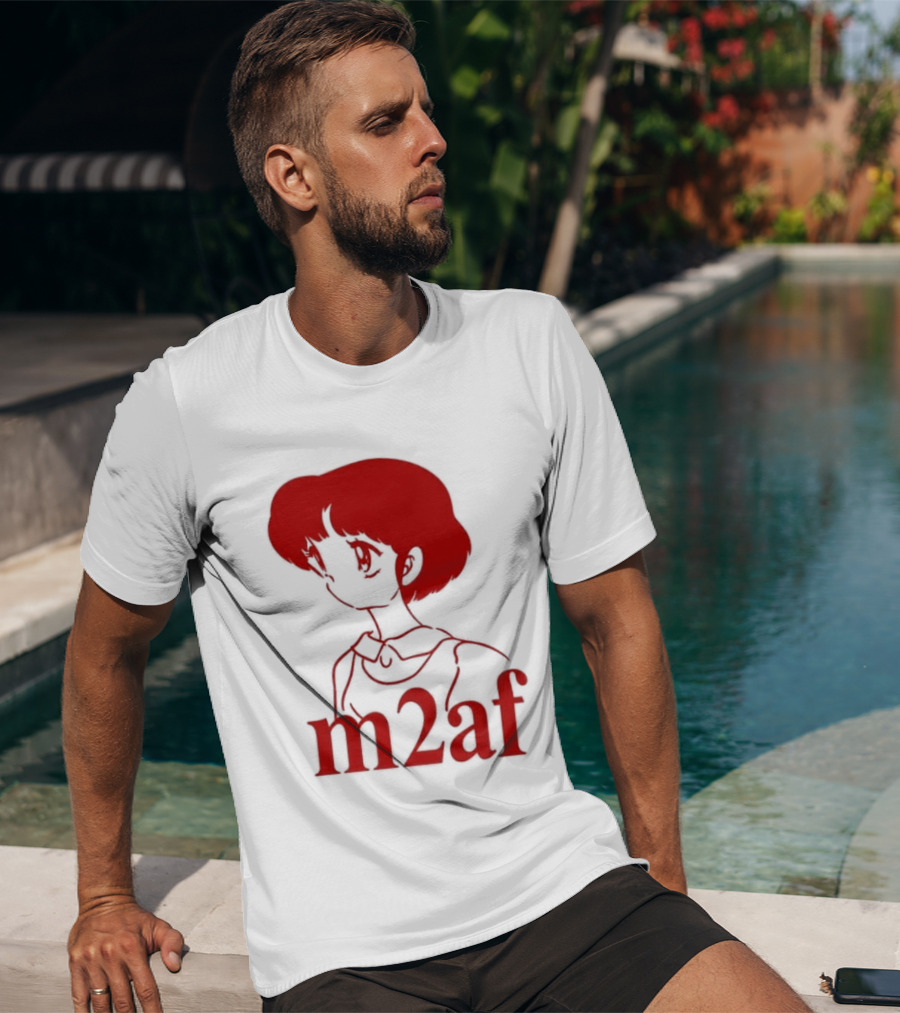 Nick M2af Ranma Anime Profile Red Sketch T-Shirt