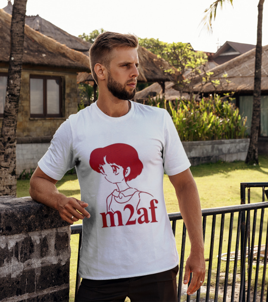 Nick M2af Ranma Anime Profile Red Sketch T-Shirt
