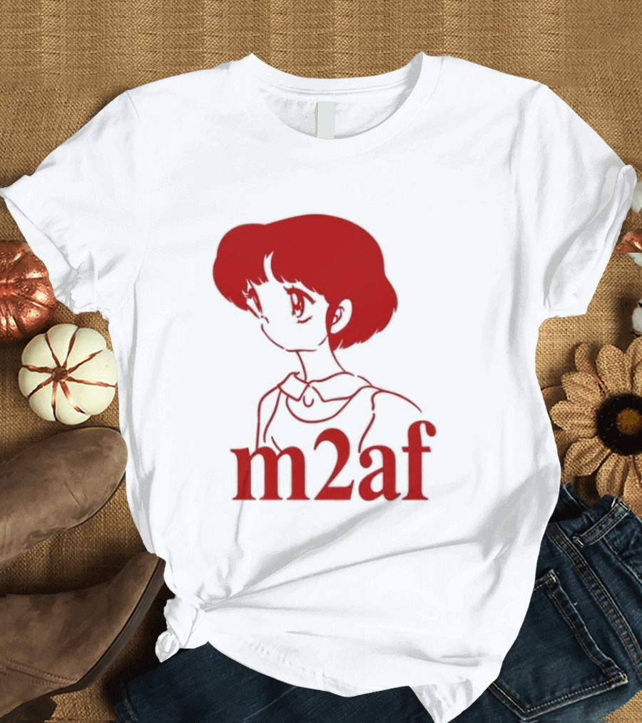 Nick M2af Ranma Anime Profile Red Sketch T-Shirt