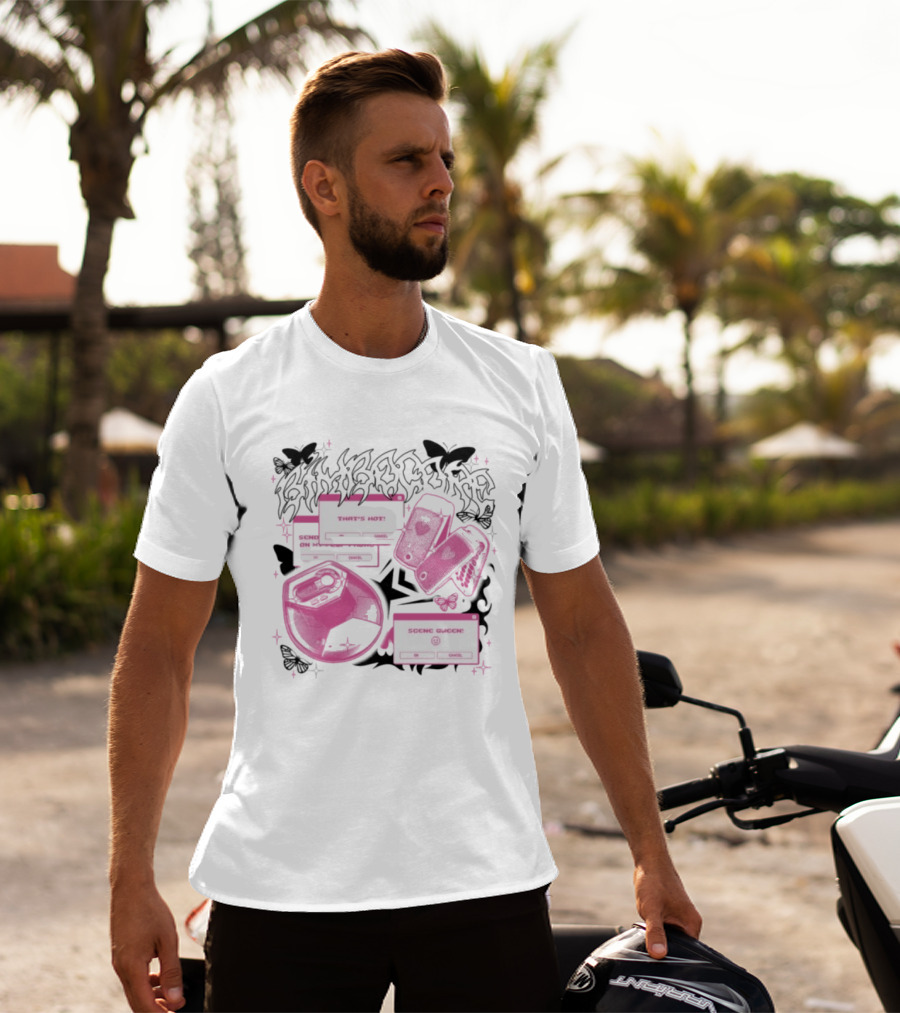 Nuclear Blast Store Bimbocore Y2K Scene Queen That's Hot Cancel Pink Butterfly Aesthetic T-Shirt