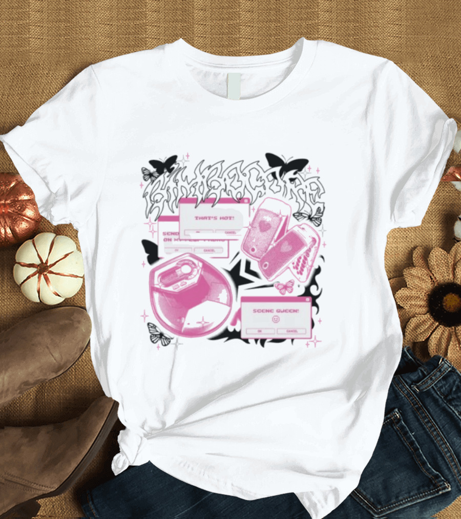 Nuclear Blast Store Bimbocore Y2K Scene Queen That's Hot Cancel Pink Butterfly Aesthetic T-Shirt