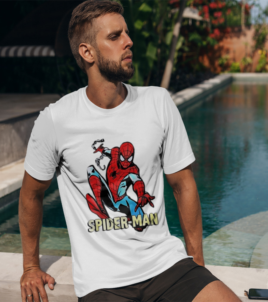 Spider Man Action Pose Marvel Superhero Avengers Comic T-Shirt