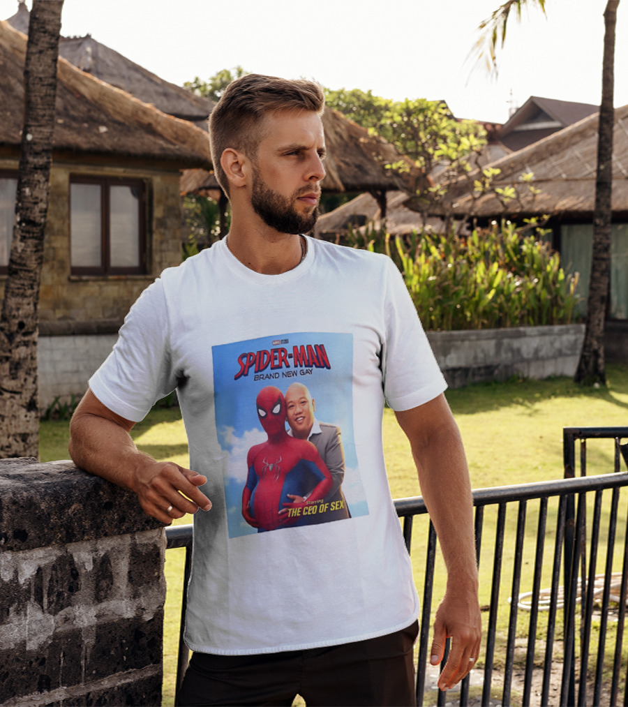Spider Man Brand New Gay Starring The CEO Of Sex Marvel Studios T-Shirt