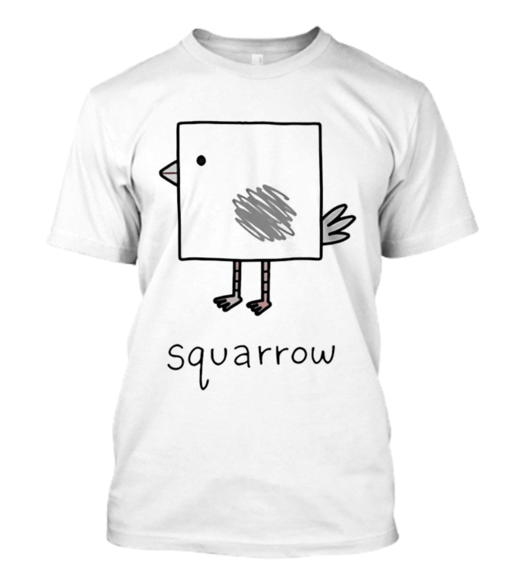 Squarrow Square Bird Doodle Animal Sketch T-Shirt