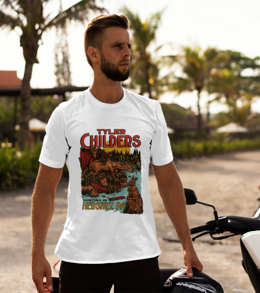 Tyler Childers Hunting In Hershey PA Deer And Rabbit Scene T-Shirt