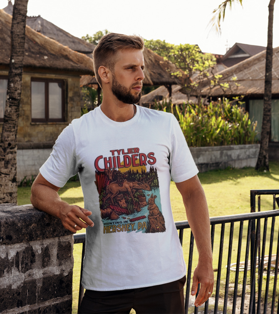 Tyler Childers Hunting In Hershey PA Deer And Rabbit Scene T-Shirt