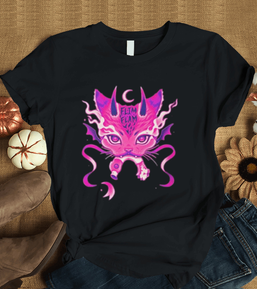 Flim Flam Flamingo DevilCat Fantasy T-Shirt