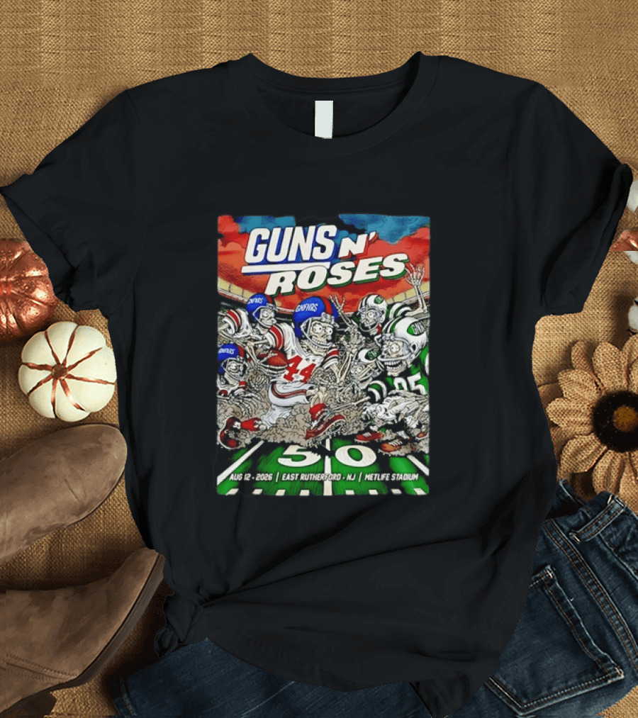 Guns N' Roses MetLife Stadium 2026 East Rutherford NJ Football Concert Tour August 12 T-Shirt
