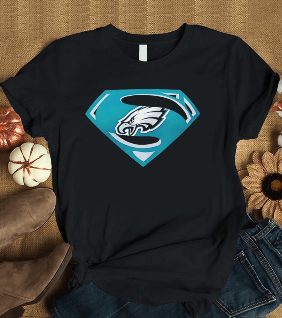 Philadelphia Eagles Superman Crest NFL Football Team T-Shirt