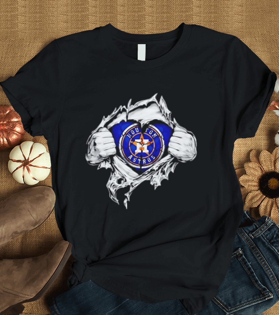 Houston Astros Ripped Skin MLB Baseball Hidden T-Shirt
