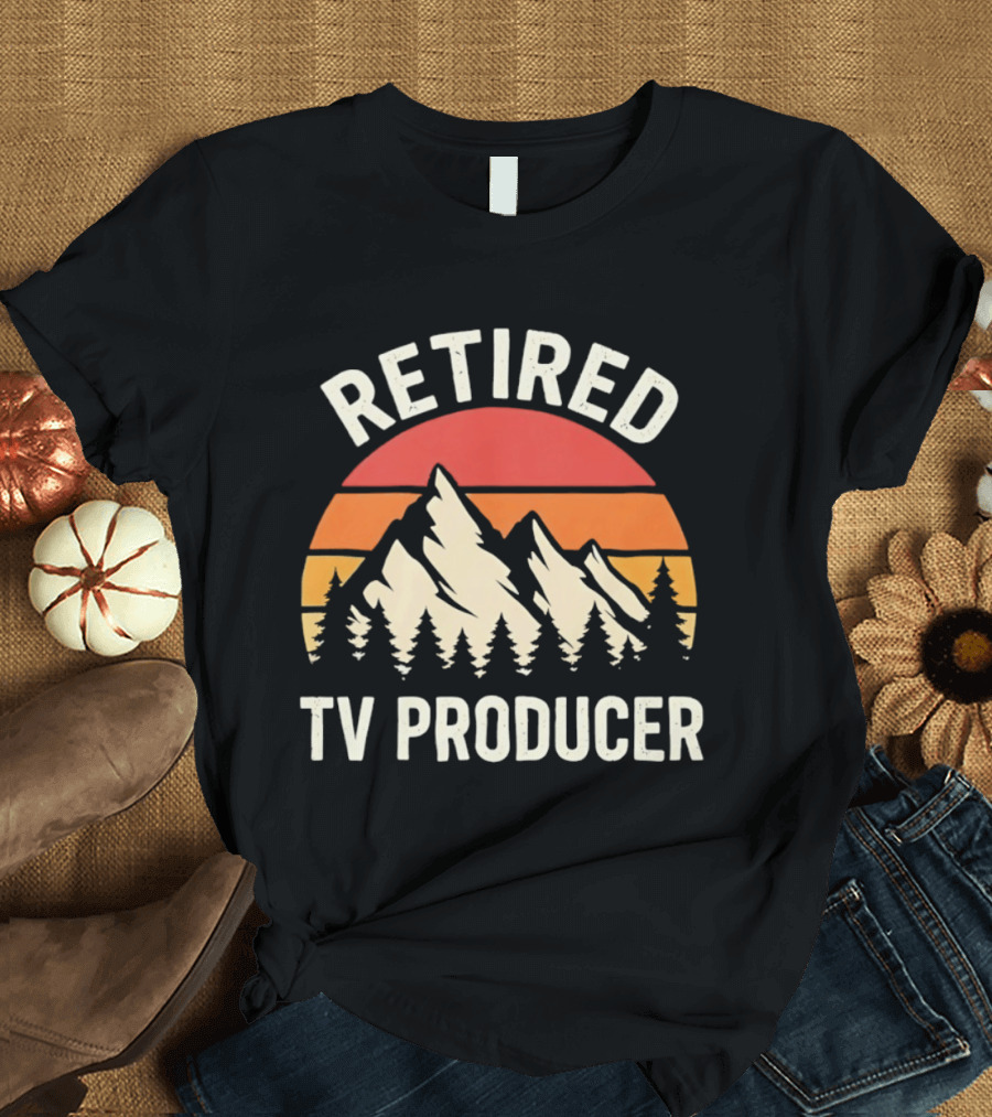 Retired TV Producer Mountain Sunset T-Shirt