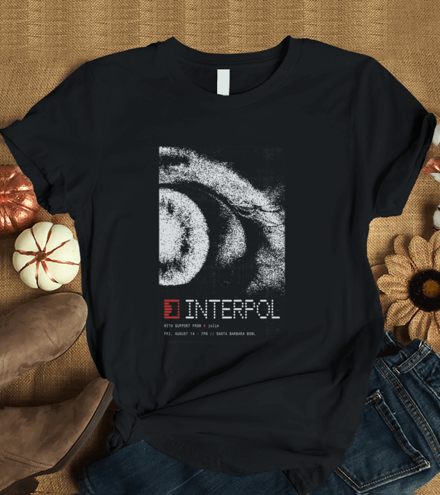 Interpol Santa Barbara Bowl Event August 14 7PM With Julje T-Shirt