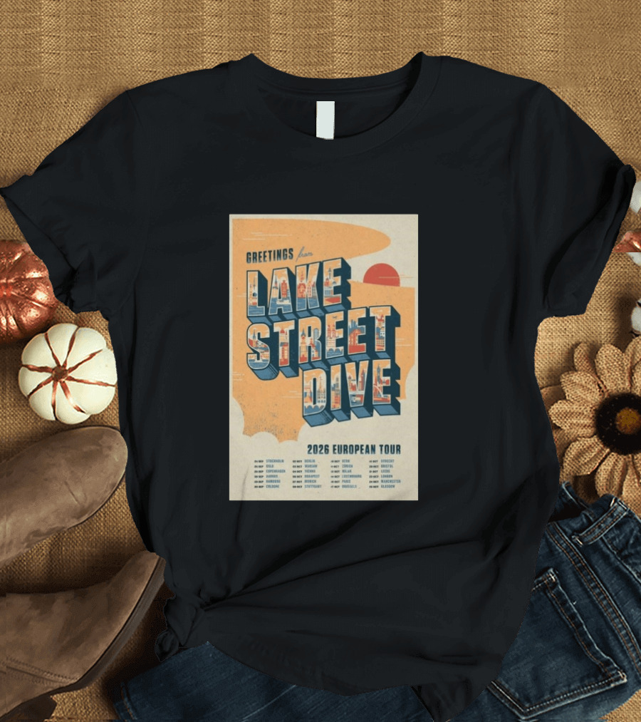 Greetings From Lake Street Dive 2026 European Tour Paris October 16 Le Bataclan T-Shirt