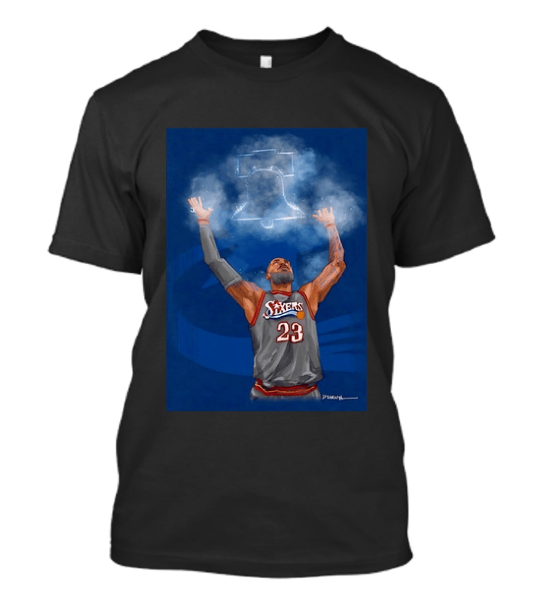 LeBron James Philadelphia 76ers 23 Liberty Bell Jersey T-Shirt