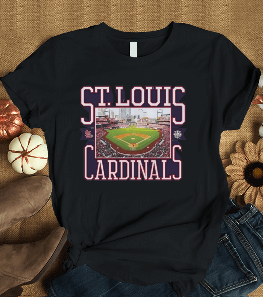 St Louis Cardinals Baseball Stadium View Busch Stadium STL Cityscape T-Shirt