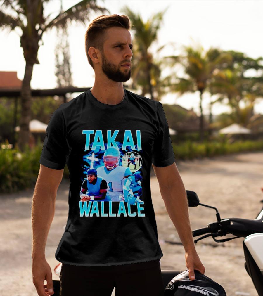 Takai Wallace Football Athlete Sports Action Collage T-Shirt